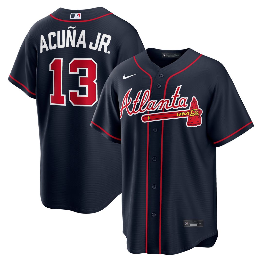 Atlanta Braves Ronald Acuña Jr. Alternate Replica Jersey - Navy