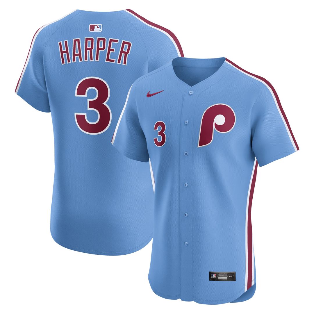 Philadelphia Phillies Bryce Harper Alternate Elite Jersey - Light Blue