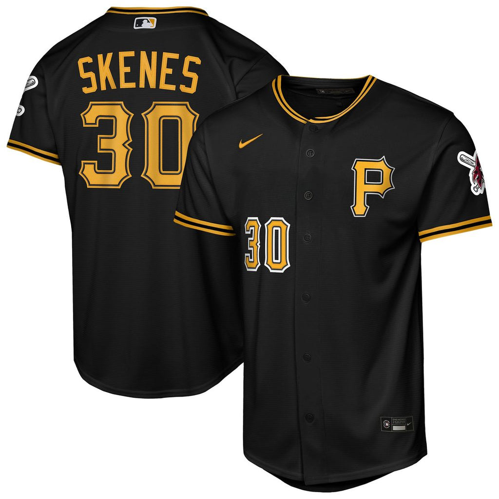 Pittsburgh Pirates Paul Skenes Youth Alternate Stadium Jersey - Black