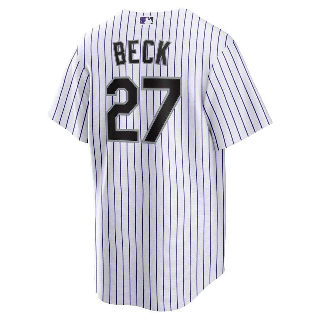 Colorado Rockies Jordan Beck Home Replica Jersey - White