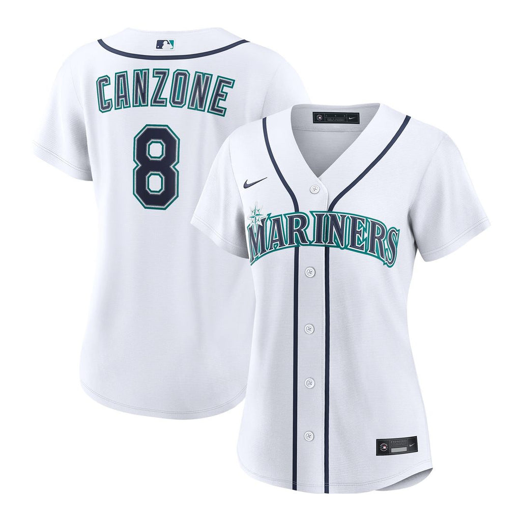 Seattle Mariners Dominic Canzone Women's Home Replica Jersey - White