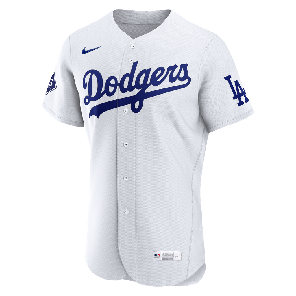 Los Angeles Dodgers Home Sponsor Patch Authentic Jersey - White