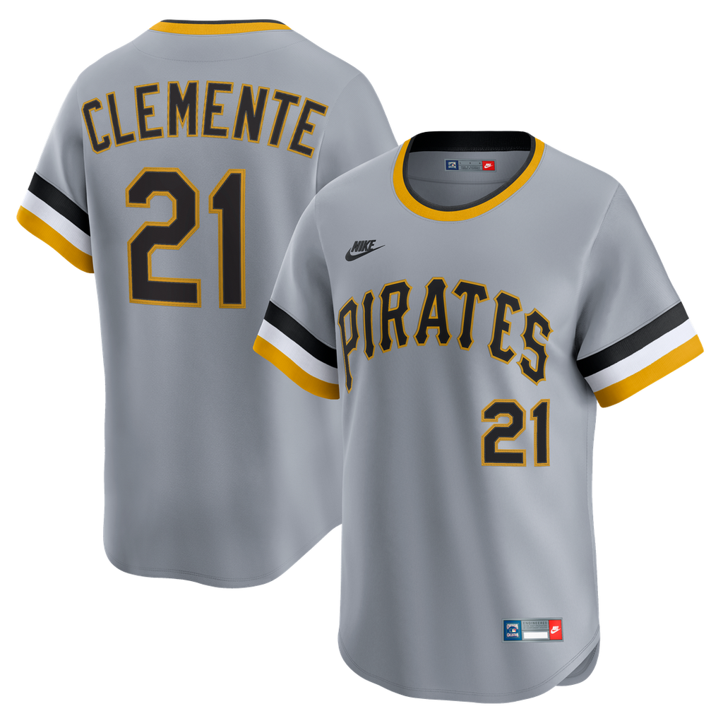 Pittsburgh Pirates Roberto Clemente Throwback Cooperstown Limited Jersey - Gray