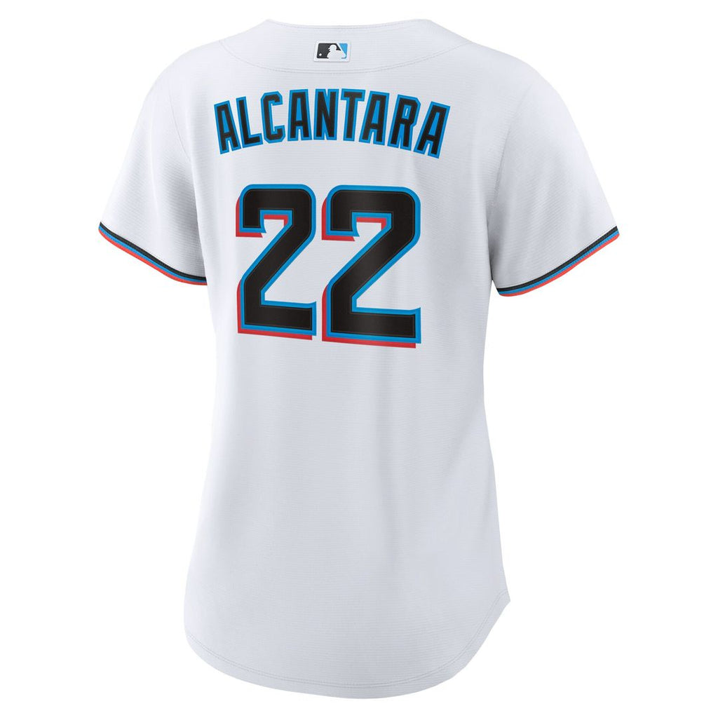 Miami Marlins Sandy Alcantara Women's Home Replica Jersey - White