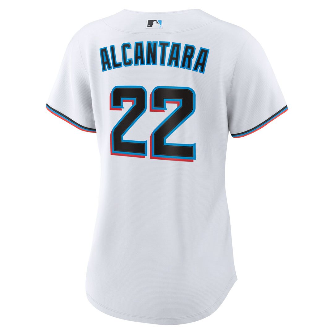 Miami Marlins Sandy Alcantara Women's Home Replica Jersey - White