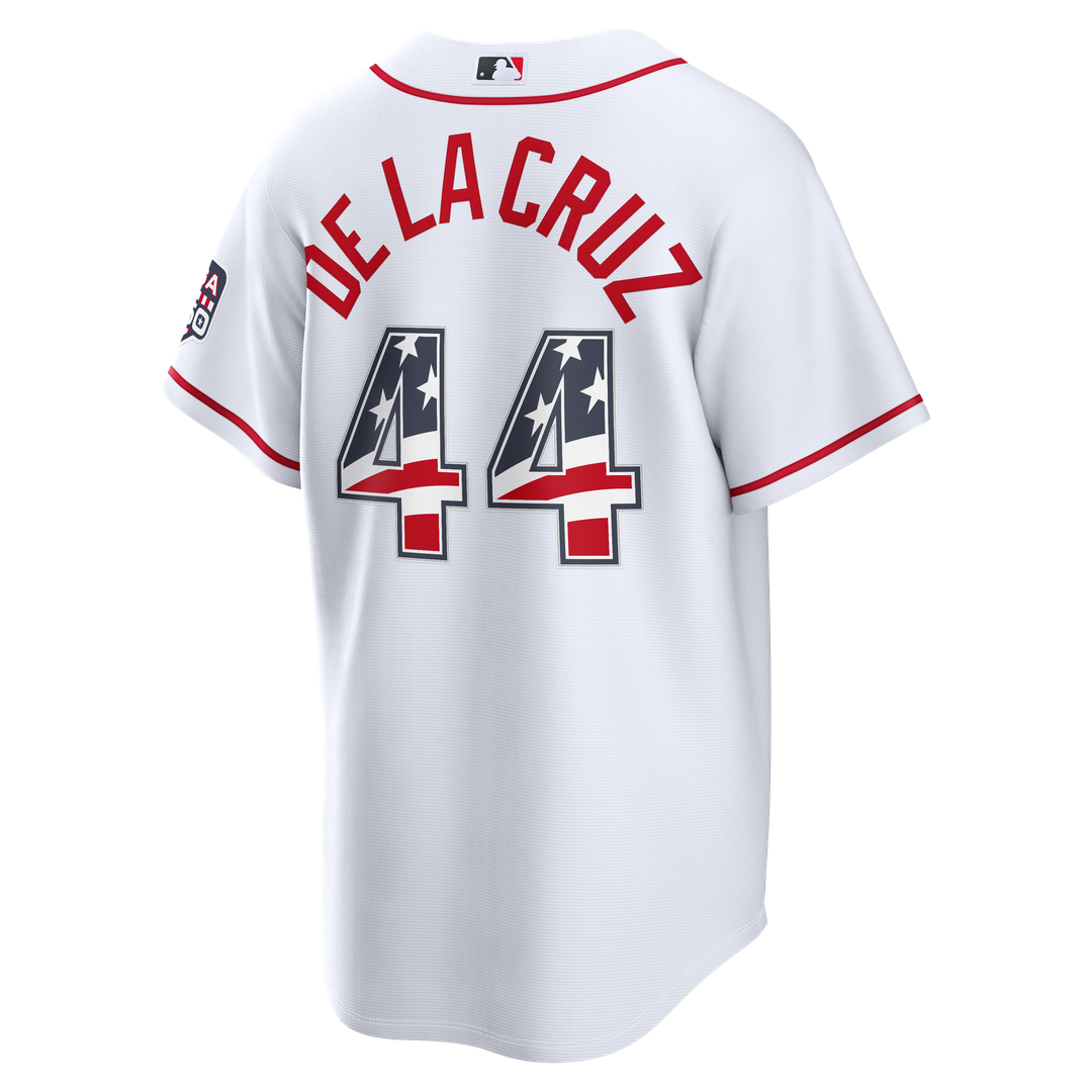 Cincinnati Reds Elly De La Cruz USA 250 Fourth of July Home Stadium Jersey - White