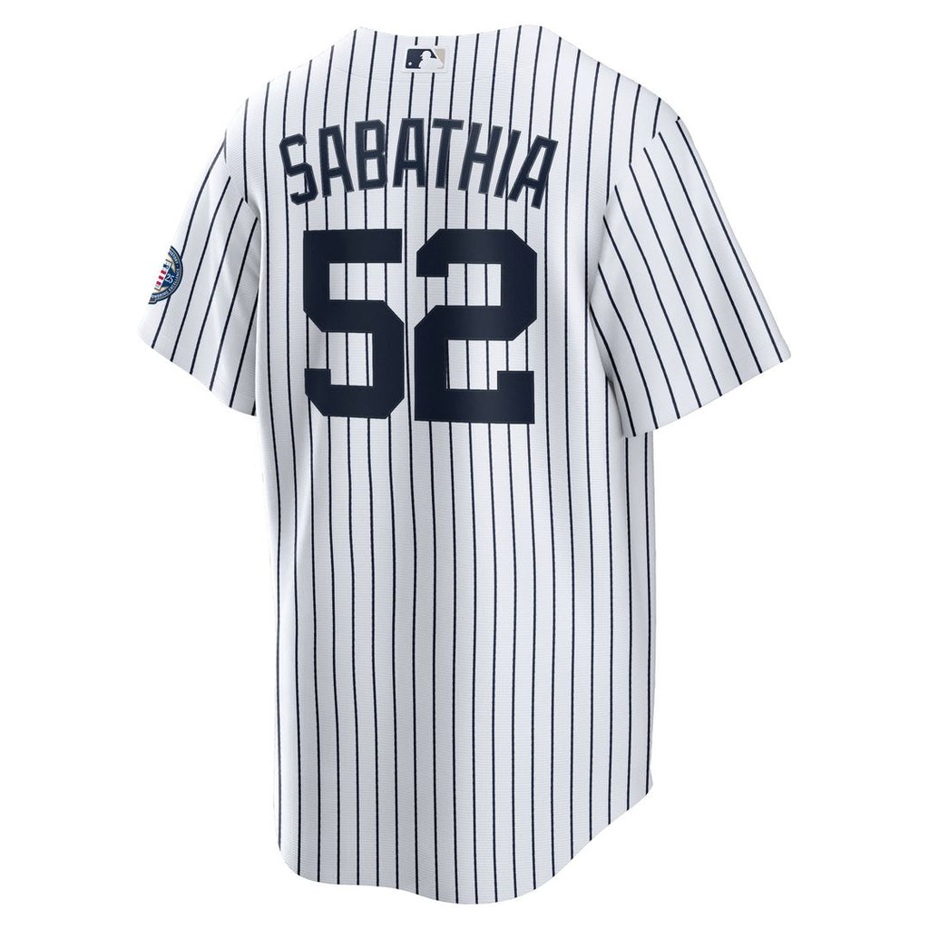 New York Yankees CC Sabathia 2025 Baseball Hall of Fame Name & Number Retired Replica Jersey - White