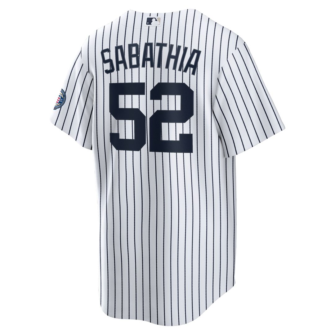 New York Yankees CC Sabathia 2025 Baseball Hall of Fame Name & Number Retired Replica Jersey - White