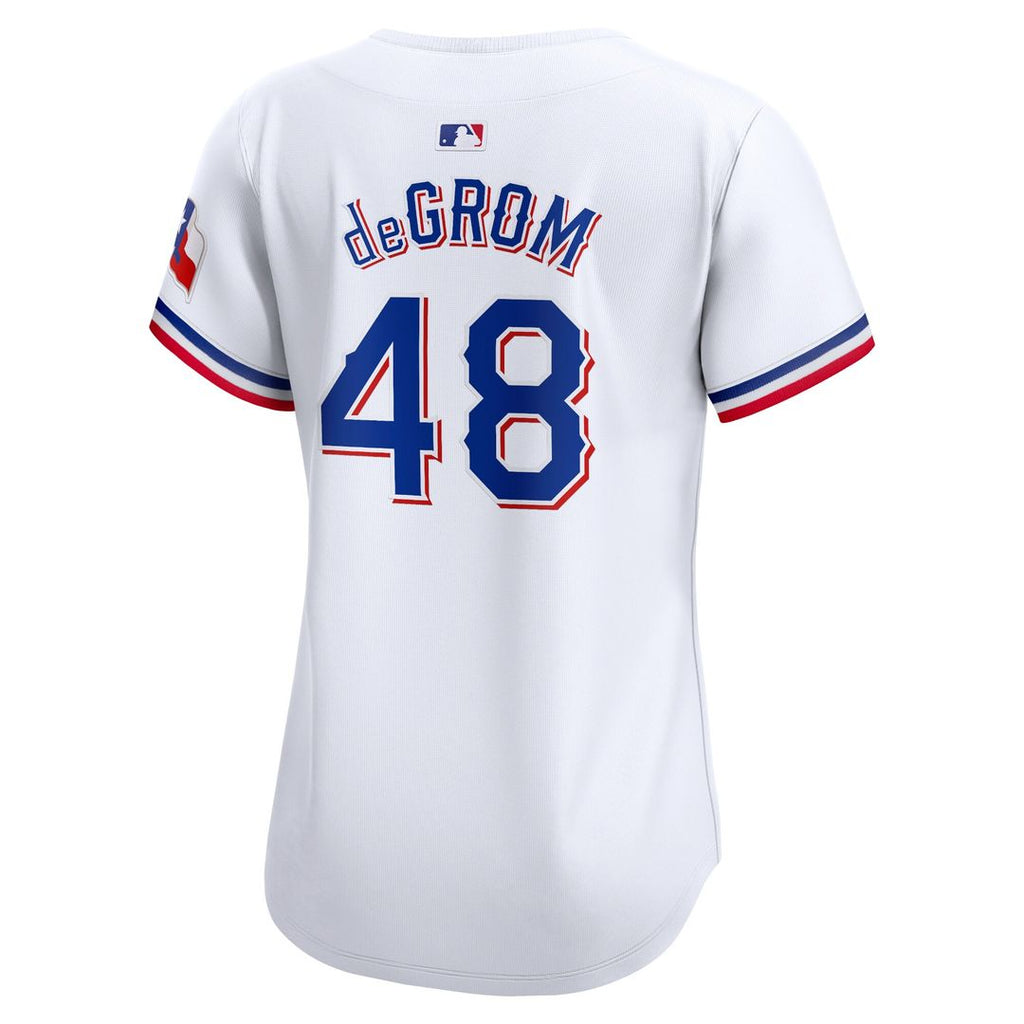 Texas Rangers Jacob deGrom Women's Home Limited Jersey - White