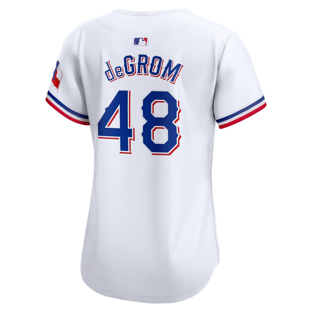 Texas Rangers Jacob deGrom Women's Home Limited Jersey - White