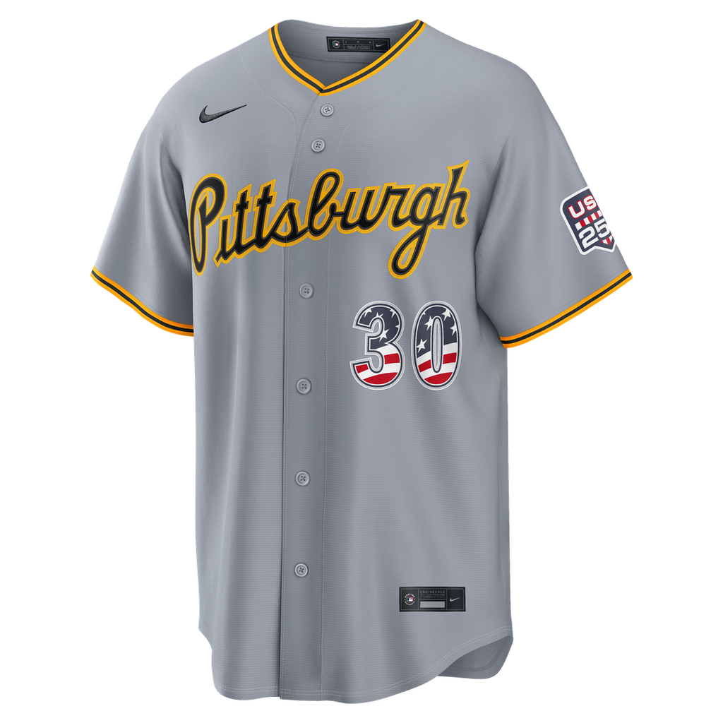 Pittsburgh Pirates Paul Skenes USA 250 Fourth of July Road Stadium Jersey - Gray