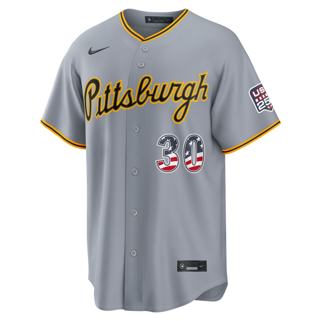Pittsburgh Pirates Paul Skenes USA 250 Fourth of July Road Stadium Jersey - Gray
