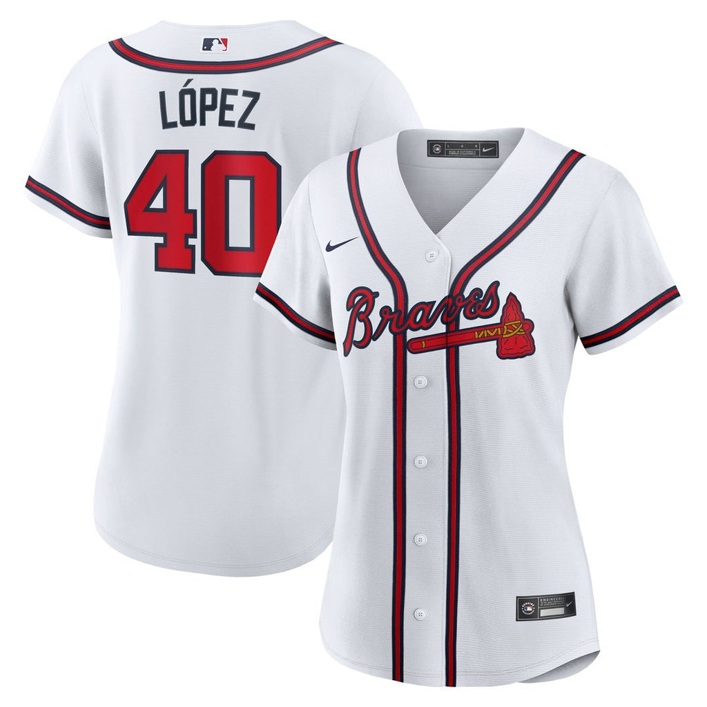 Atlanta Braves Reynaldo Lopez Women's Home Replica Jersey - White