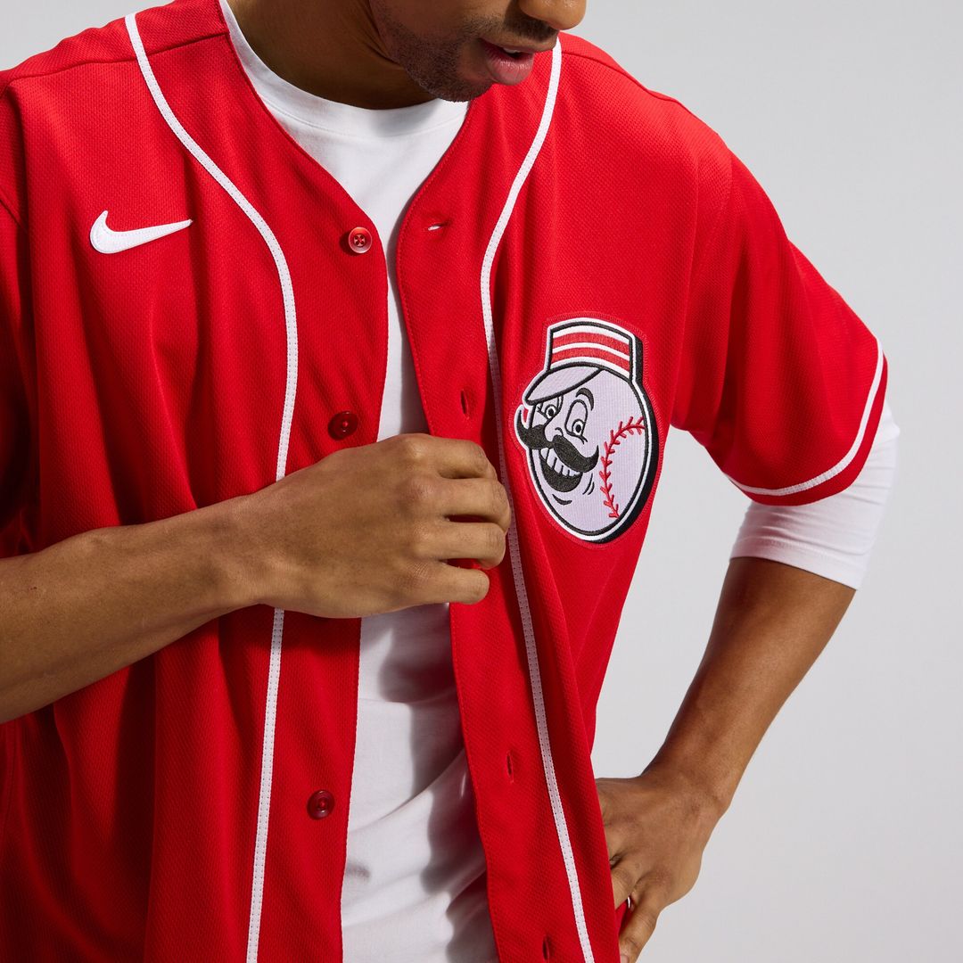 Cincinnati Reds Alternate Authentic Team Logo Jersey - Scarlet