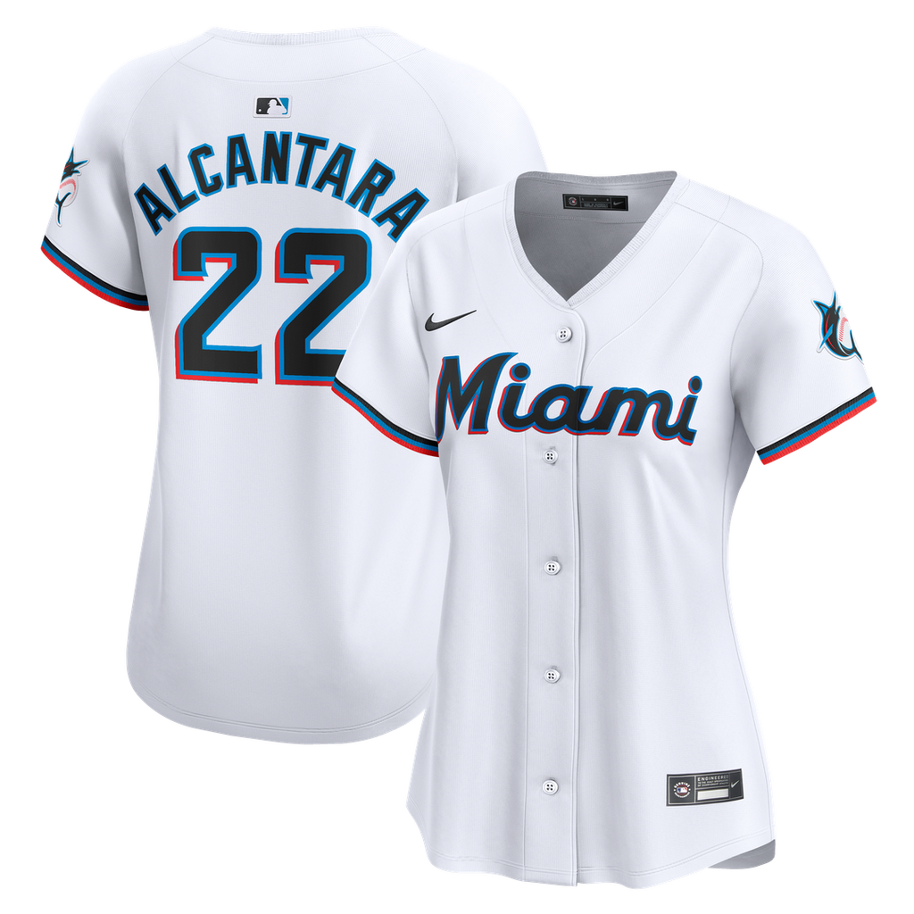 Miami Marlins Sandy Alcantara Women's Home Limited Jersey - White