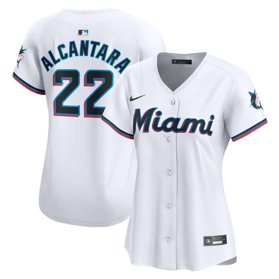 Miami Marlins Sandy Alcantara Women's Home Limited Jersey - White