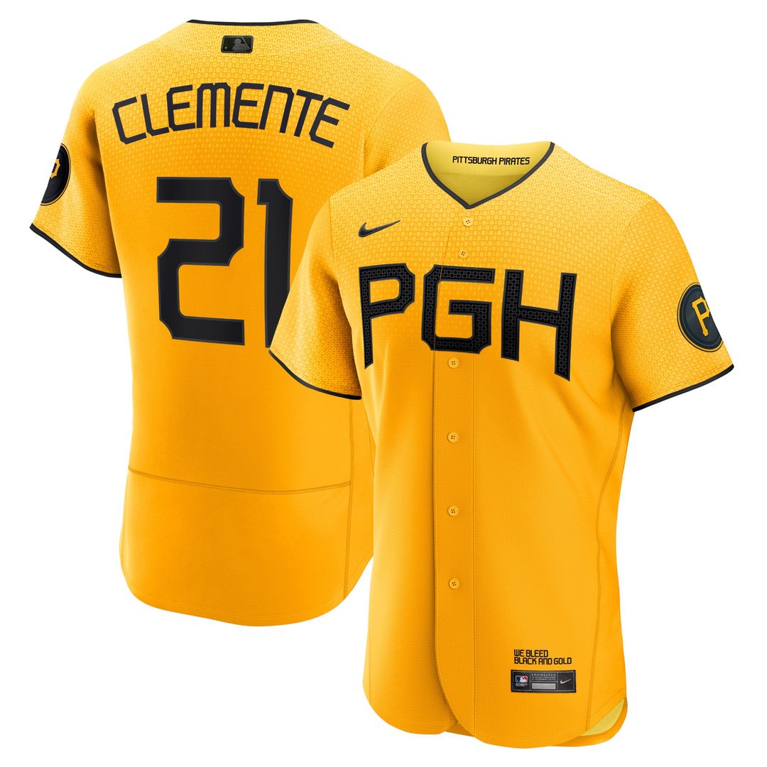 Pittsburgh Pirates Roberto Clemente City Connect Authentic Player Jersey - Gold