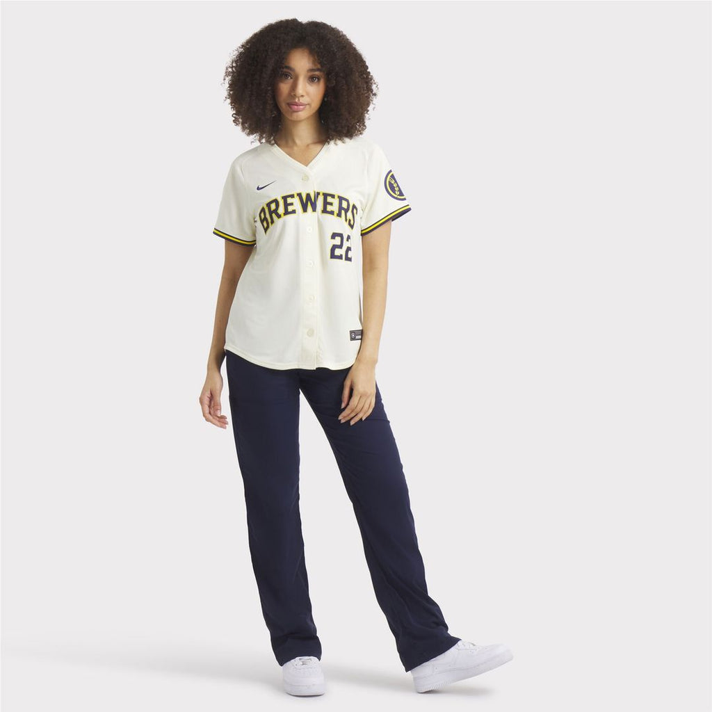 Milwaukee Brewers Christian Yelich Women's Home Limited Jersey - Cream