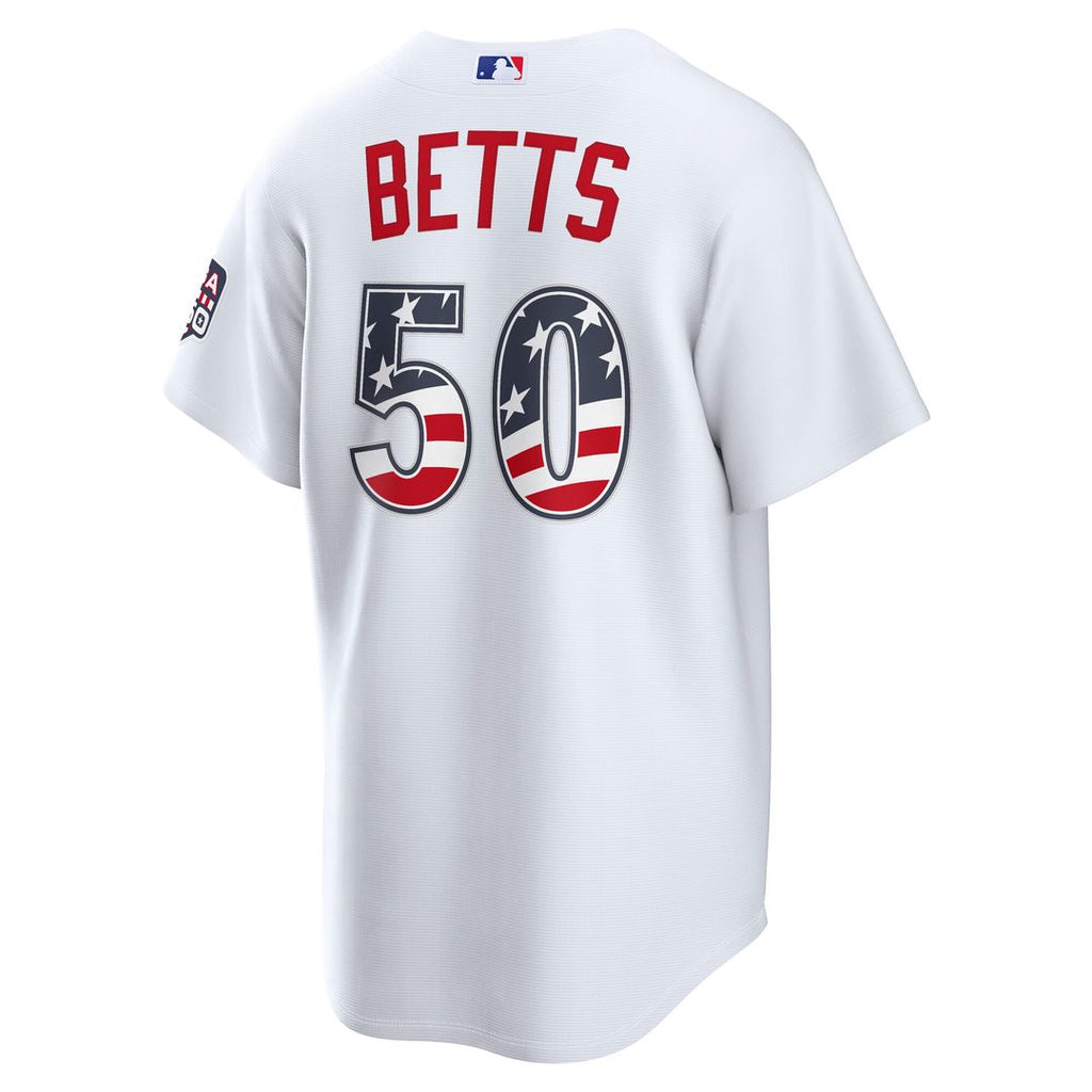 Los Angeles Dodgers Mookie Betts USA 250 Fourth of July Home Stadium Jersey - White