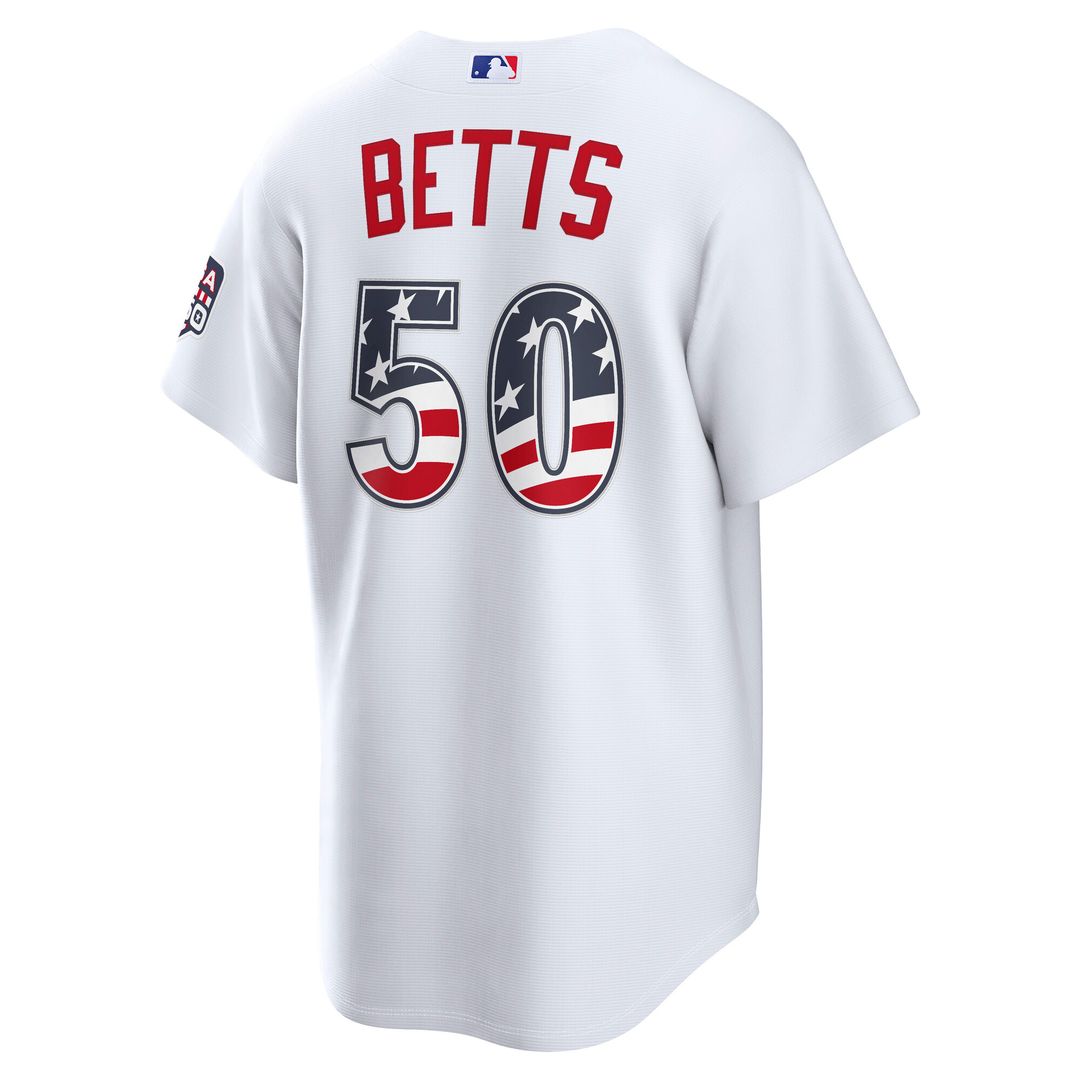 Los Angeles Dodgers Mookie Betts USA 250 Fourth of July Home Stadium Jersey - White