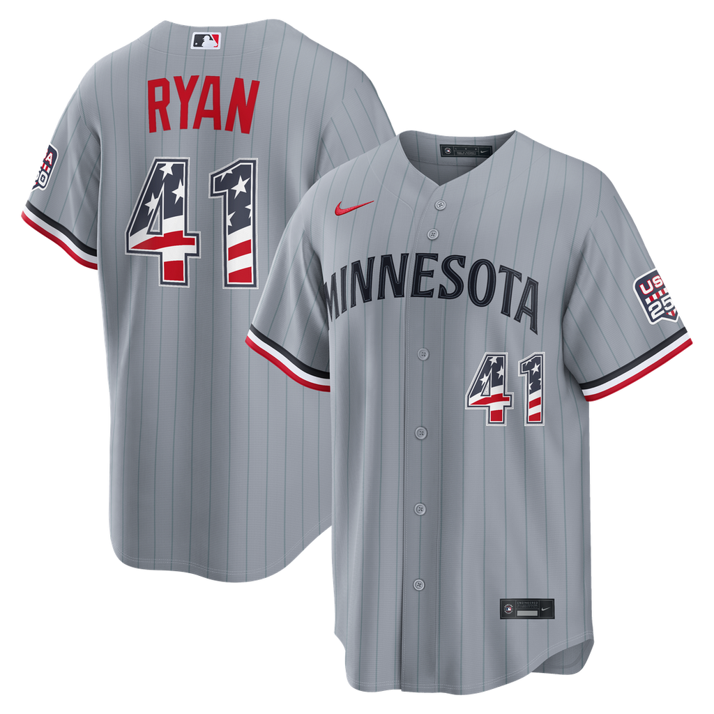 Minnesota Twins Joe Ryan USA 250 Fourth of July Road Stadium Jersey - Gray