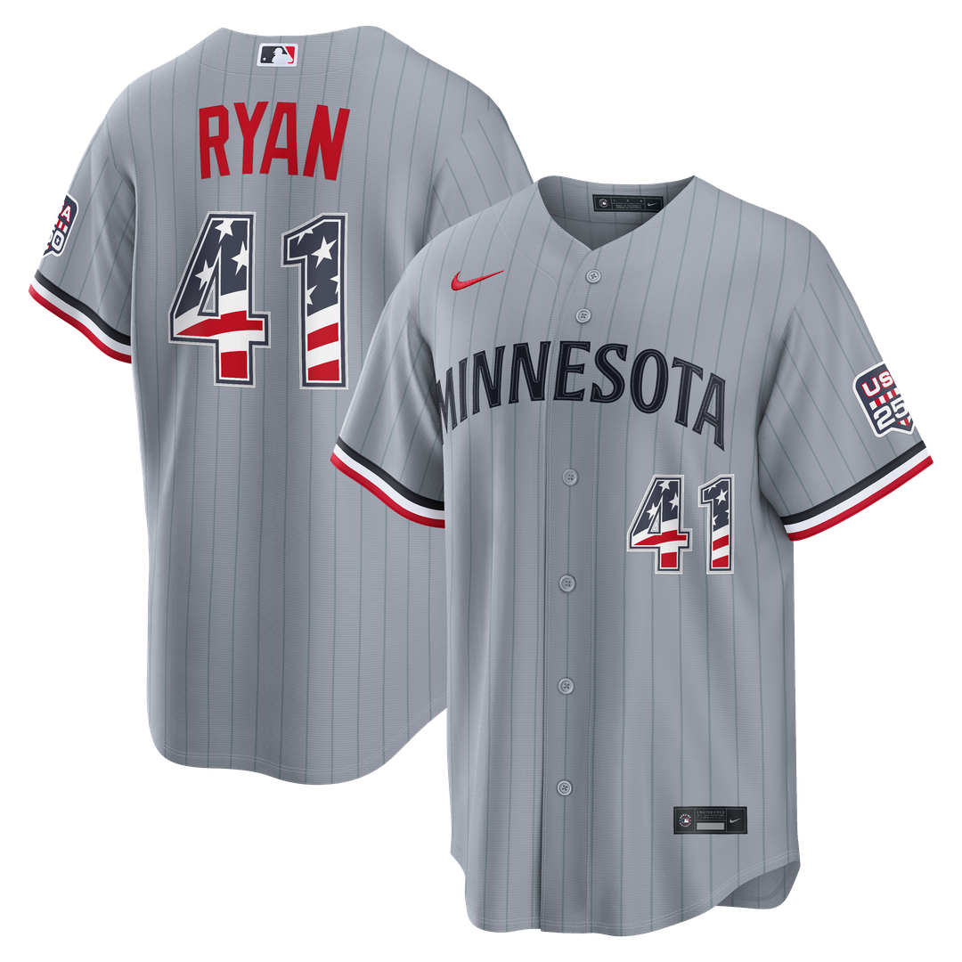 Minnesota Twins Joe Ryan USA 250 Fourth of July Road Stadium Jersey - Gray