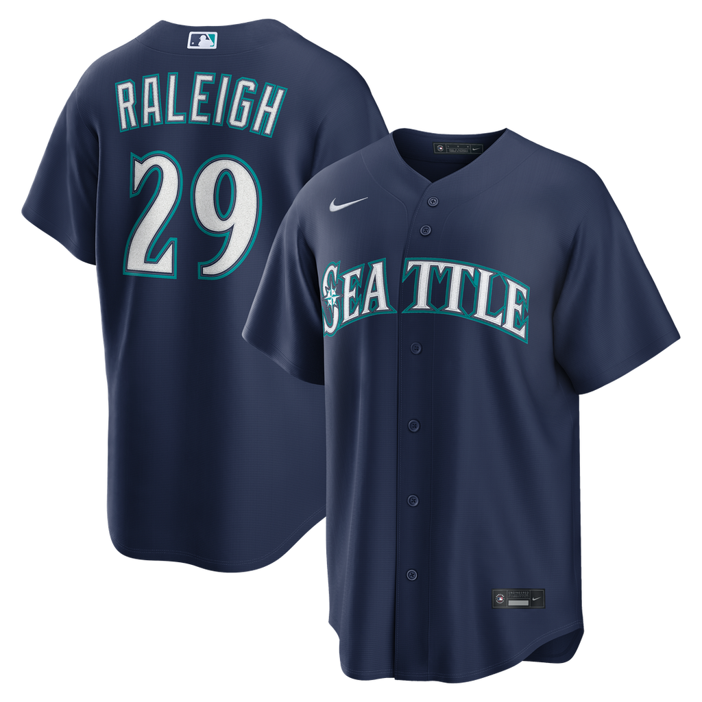 Seattle Mariners Cal Raleigh Road Replica Jersey - Navy