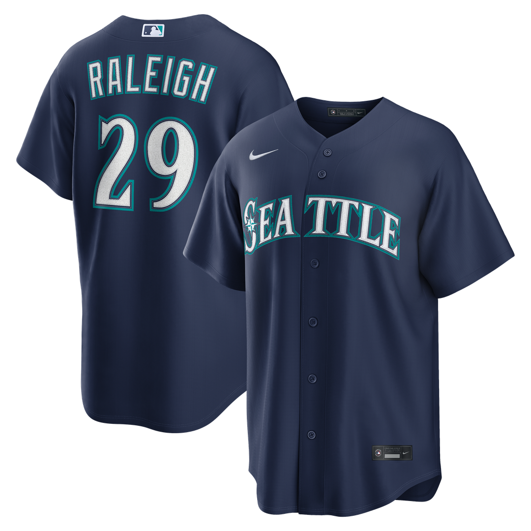 Seattle Mariners Cal Raleigh Road Replica Jersey - Navy