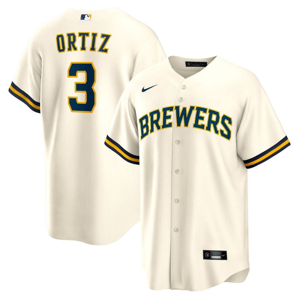Milwaukee Brewers Joey Ortiz Home Replica Jersey - White