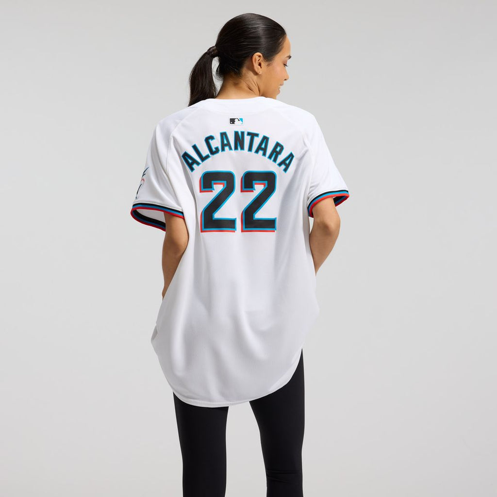 Miami Marlins Sandy Alcantara Women's Home Limited Jersey - White