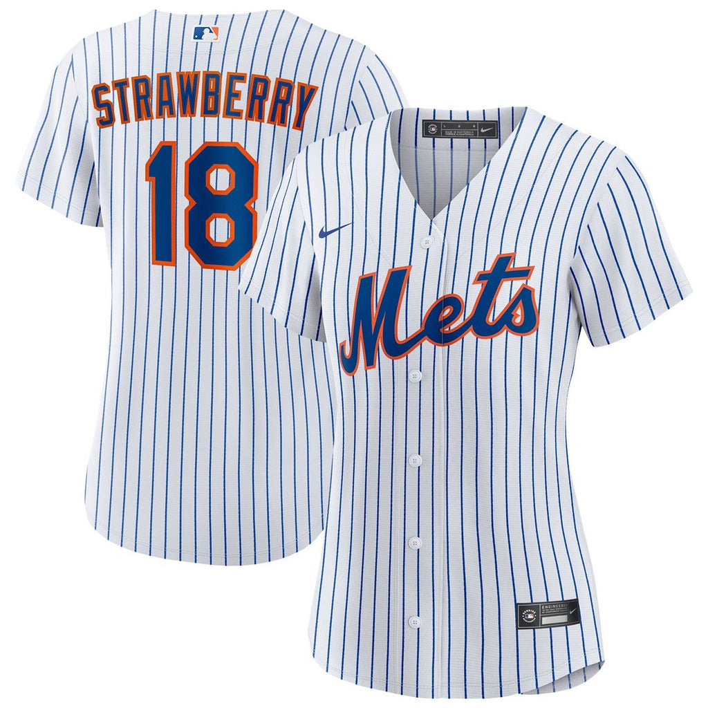 New York Mets Darryl Strawberry Women's Home Replica Jersey - White
