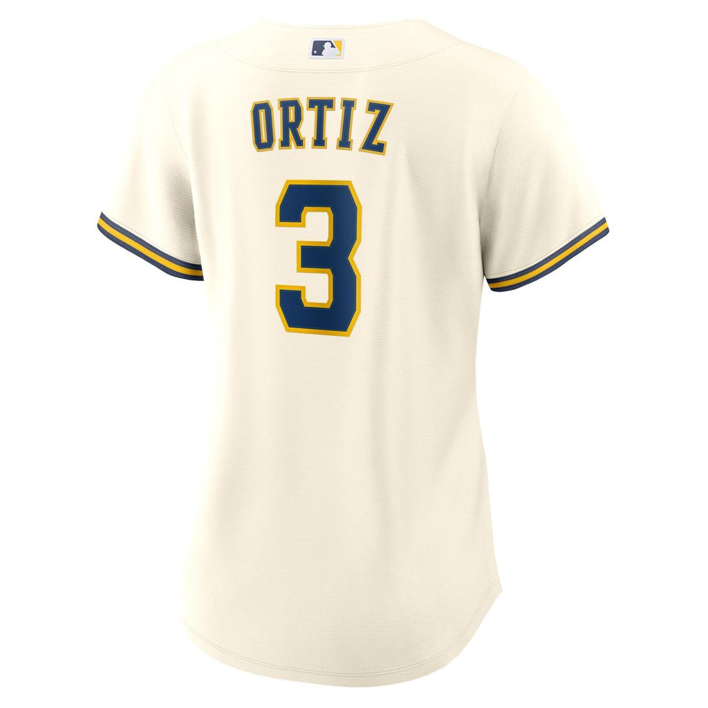 Milwaukee Brewers Joey Ortiz Women's Home Replica Jersey - Cream