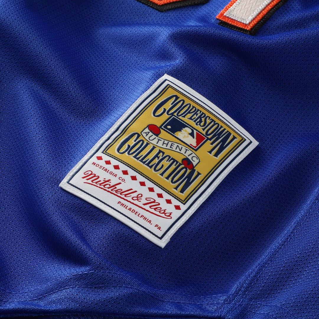 New York Mets Mike Piazza Mitchell & Ness Cooperstown Mesh Batting Practice Button-Up Jersey - Royal