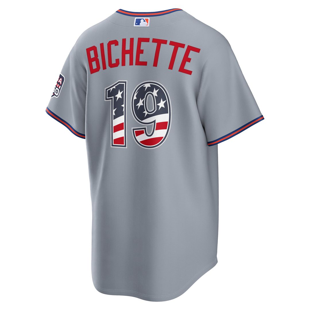 New York Mets Bo Bichette USA 250 Fourth of July Road Stadium Jersey - Gray