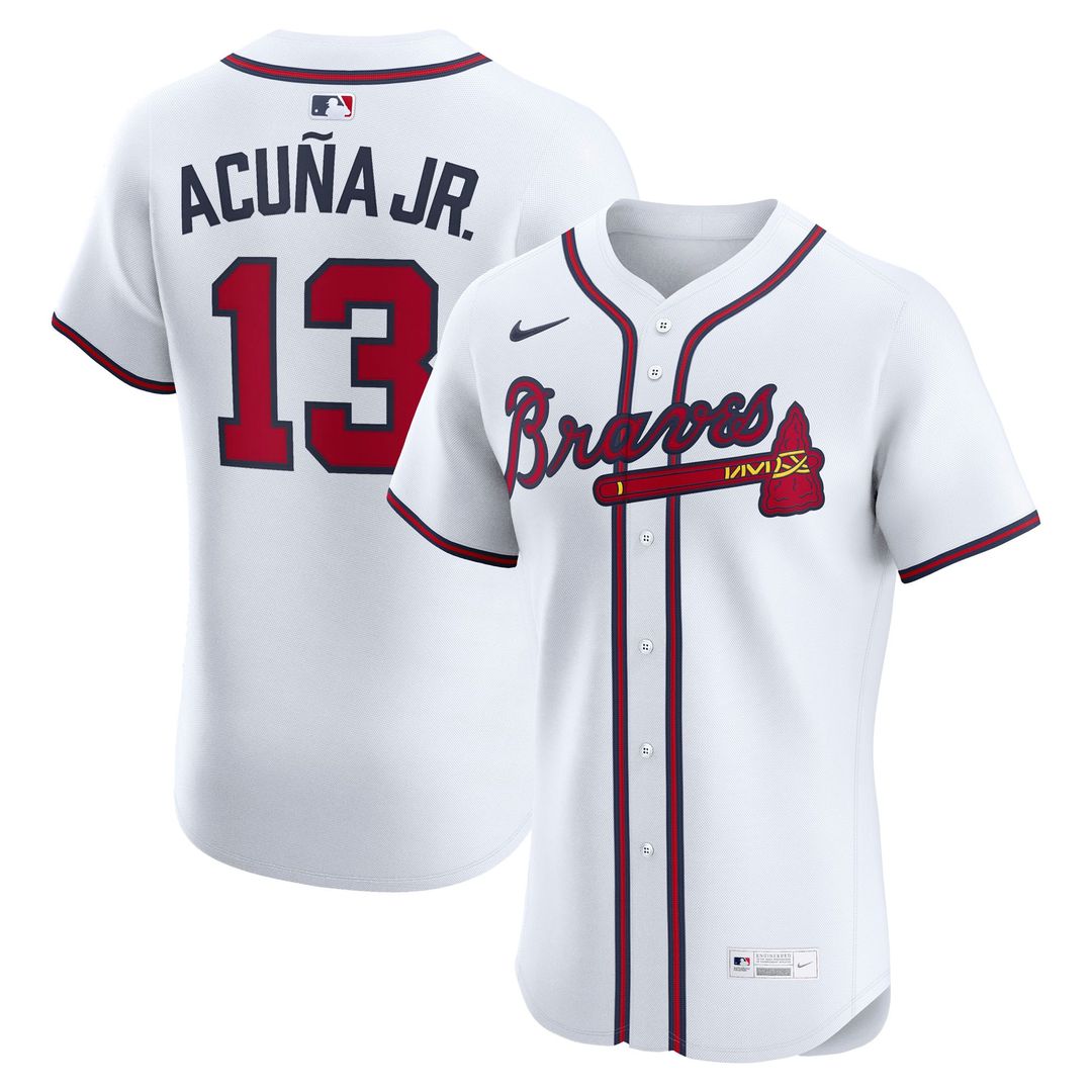Atlanta Braves Ronald Acuña Jr. Home Elite Jersey - White