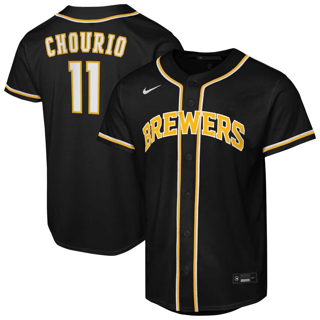 Milwaukee Brewers Jackson Chourio Youth Fashion Replica Jersey - Black