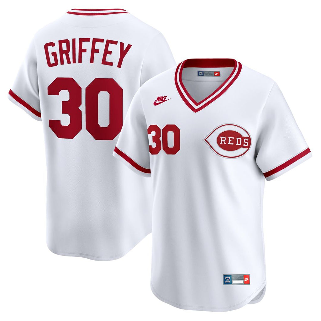 Cincinnati Reds Ken Griffey Throwback Cooperstown Limited Jersey - White