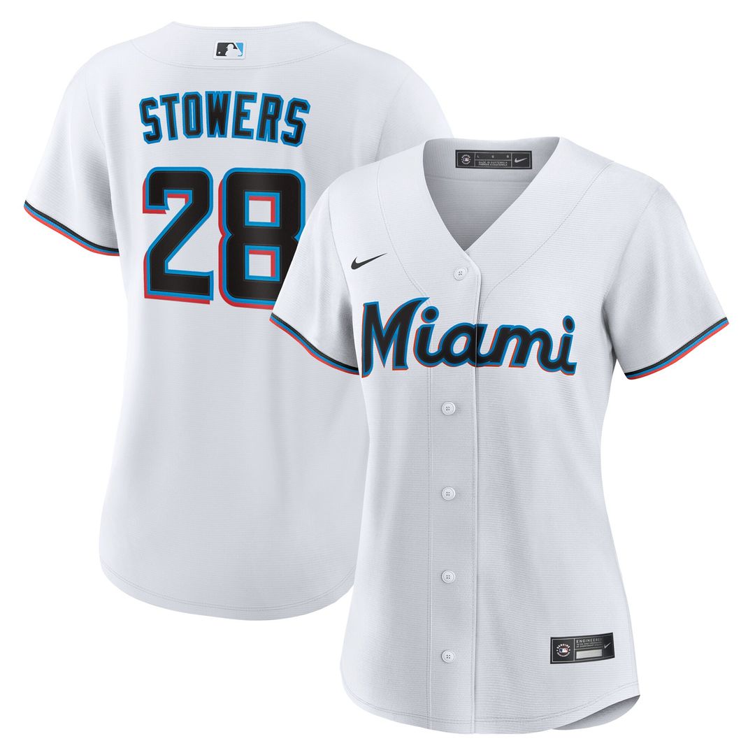 Miami Marlins Kyle Stowers Women's Home Replica Jersey - White