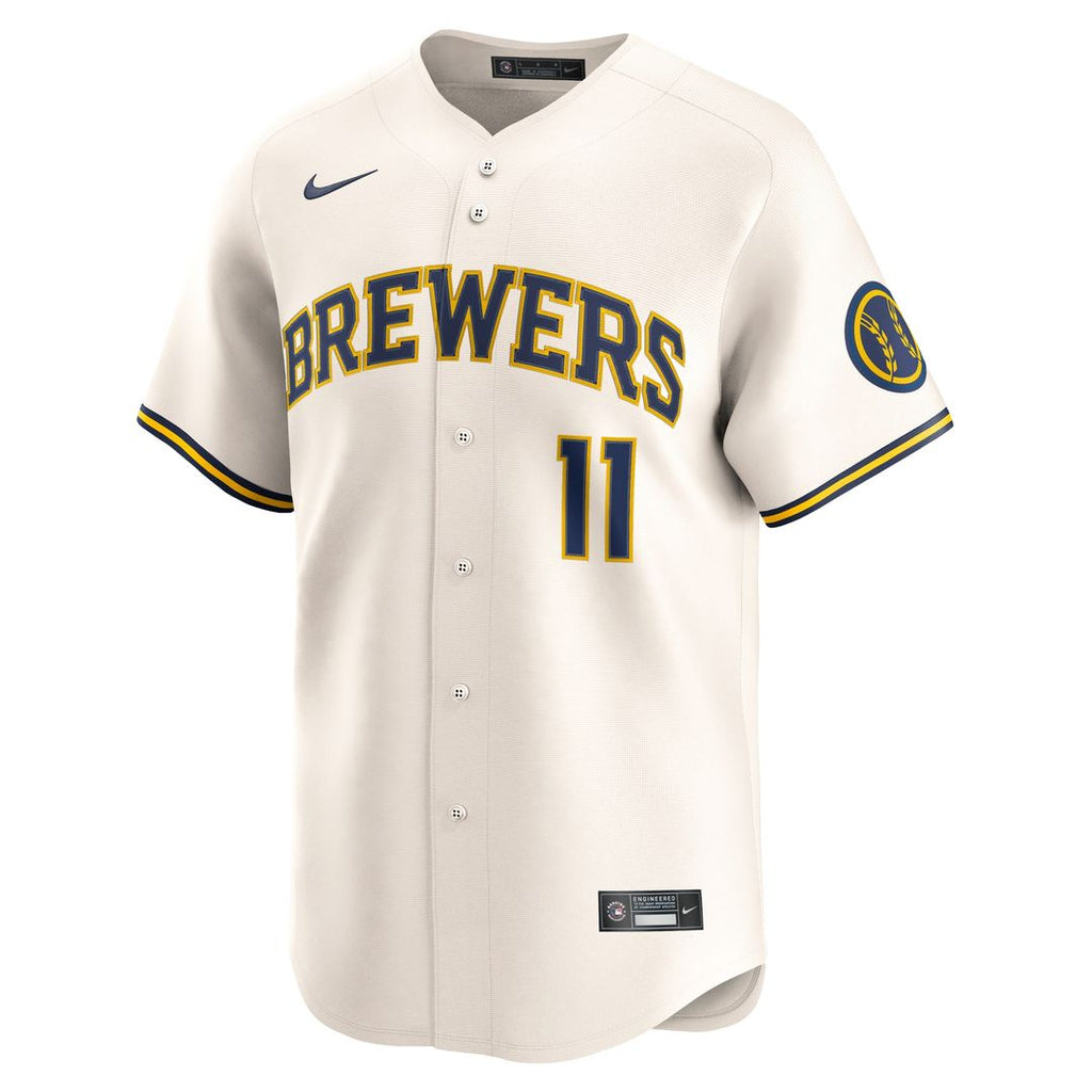 Milwaukee Brewers Jackson Chourio Home Limited Jersey - Cream
