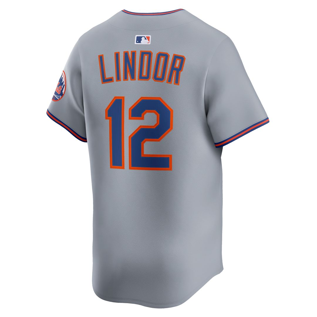 New York Mets Francisco Lindor Road Limited Jersey - Gray