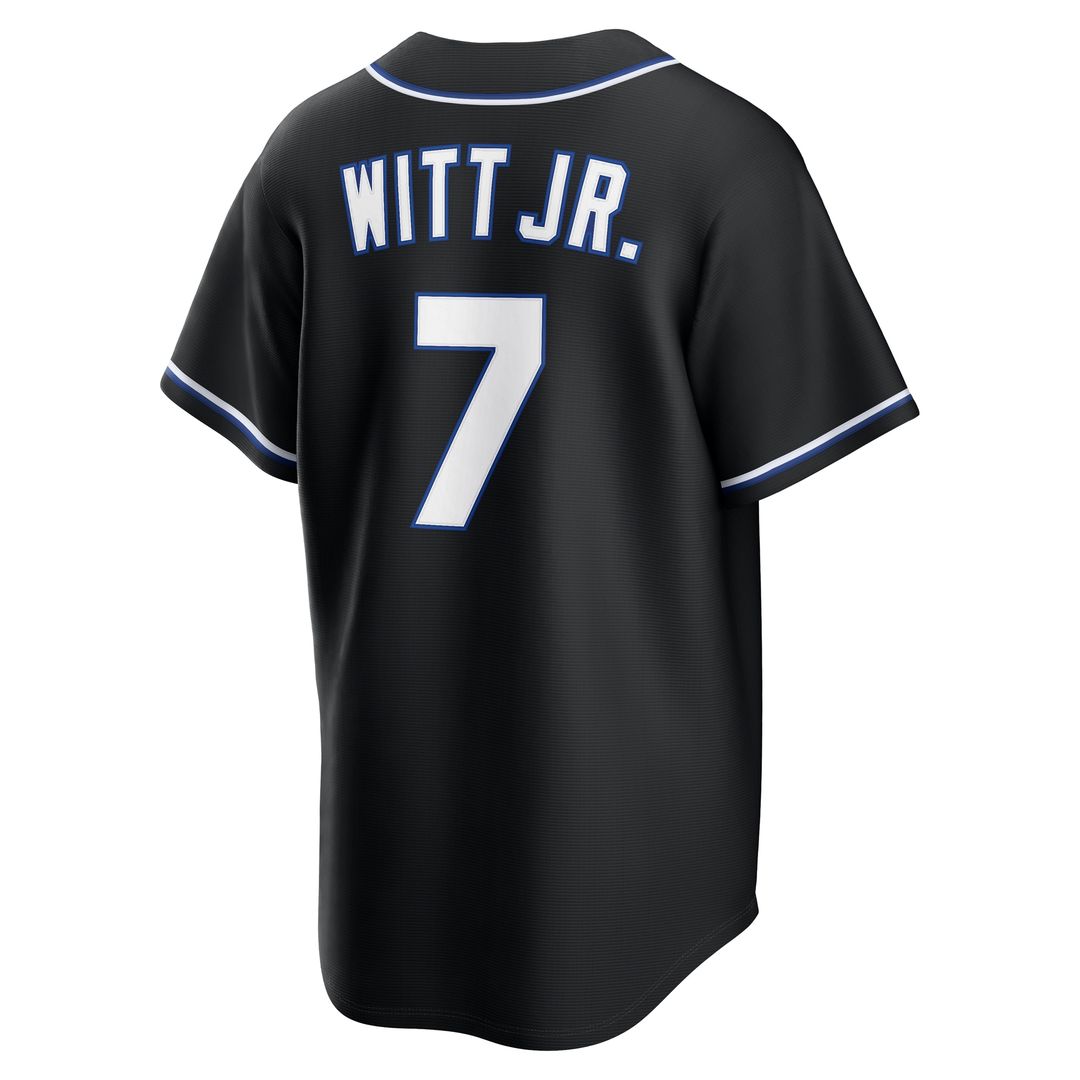 Kansas City Royals Bobby Witt Jr. Fashion Replica Black Out Jersey