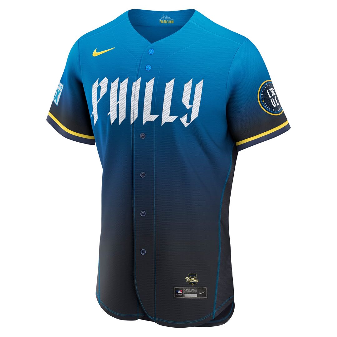 Philadelphia Phillies Kyle Schwarber City Connect Authentic Sponsor Patch Jersey - Navy