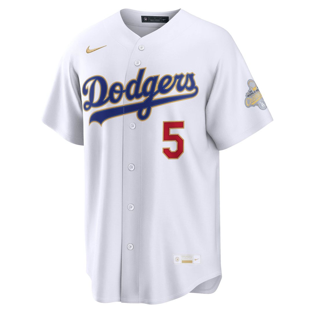 Los Angeles Dodgers Freddie Freeman 2026 Gold Collection Stadium Jersey - White