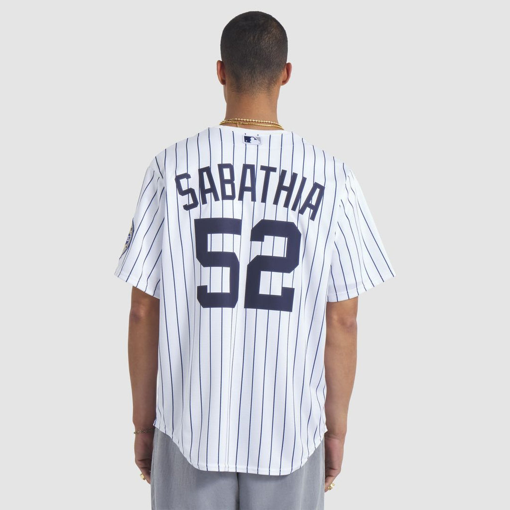 New York Yankees CC Sabathia 2025 Baseball Hall of Fame Name & Number Retired Replica Jersey - White