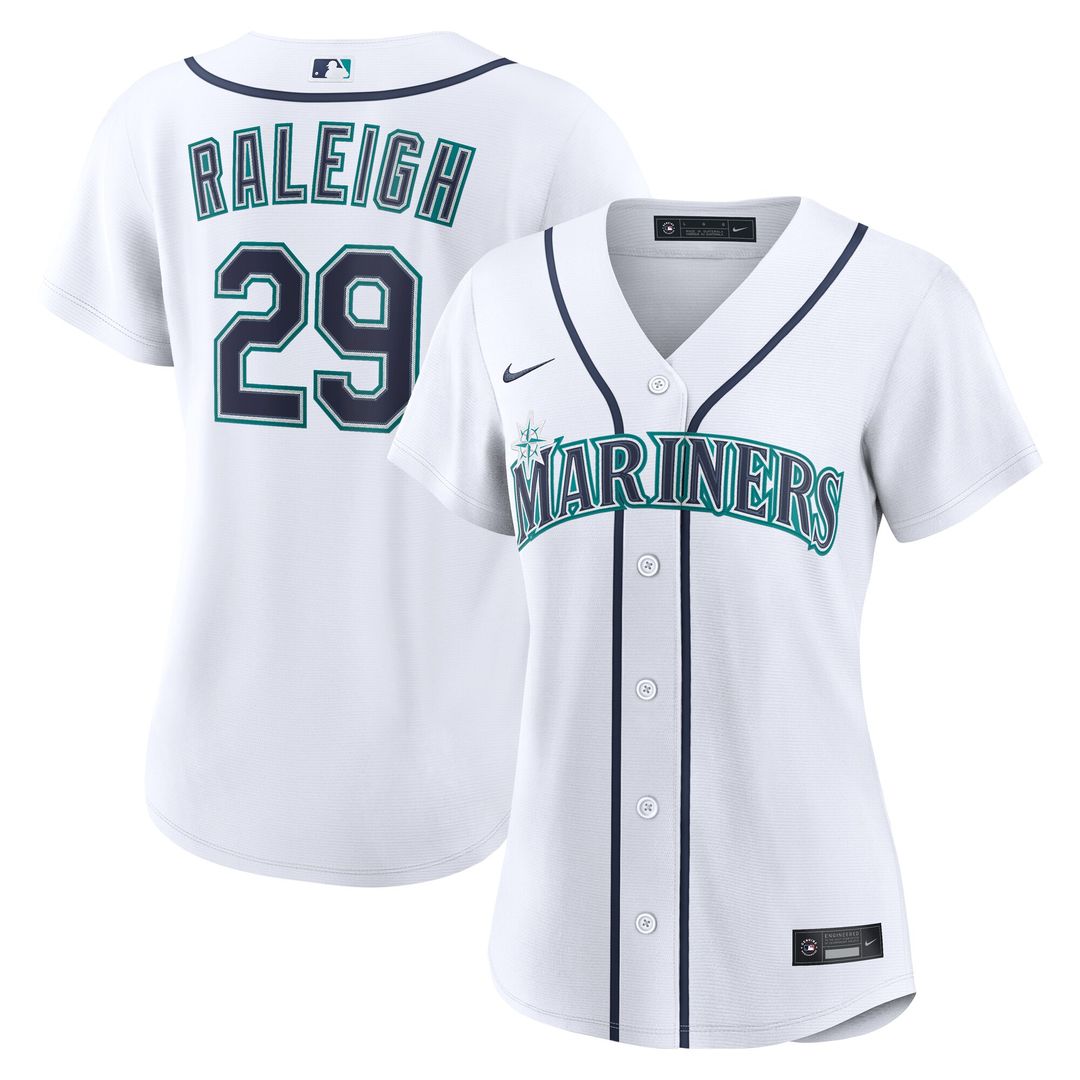 Seattle Mariners Cal Raleigh Women's Home Replica Jersey - White