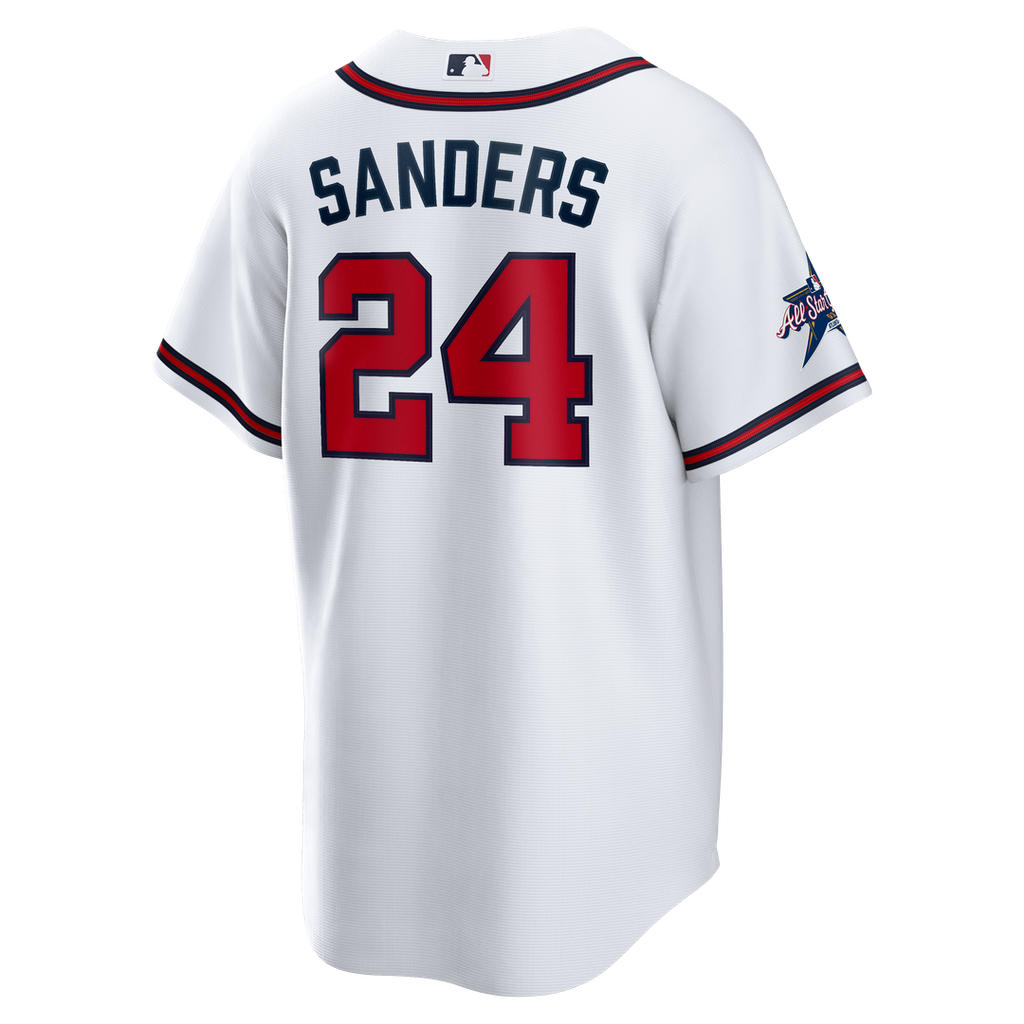 Atlanta Braves Deion Sanders Home Retired Replica Jersey - White