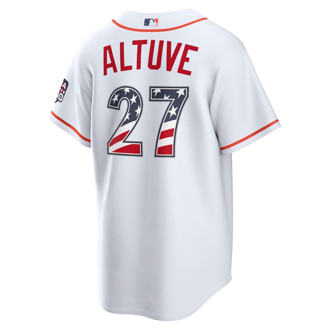 Houston Astros Jose Altuve USA 250 Fourth of July Home Stadium Jersey - White