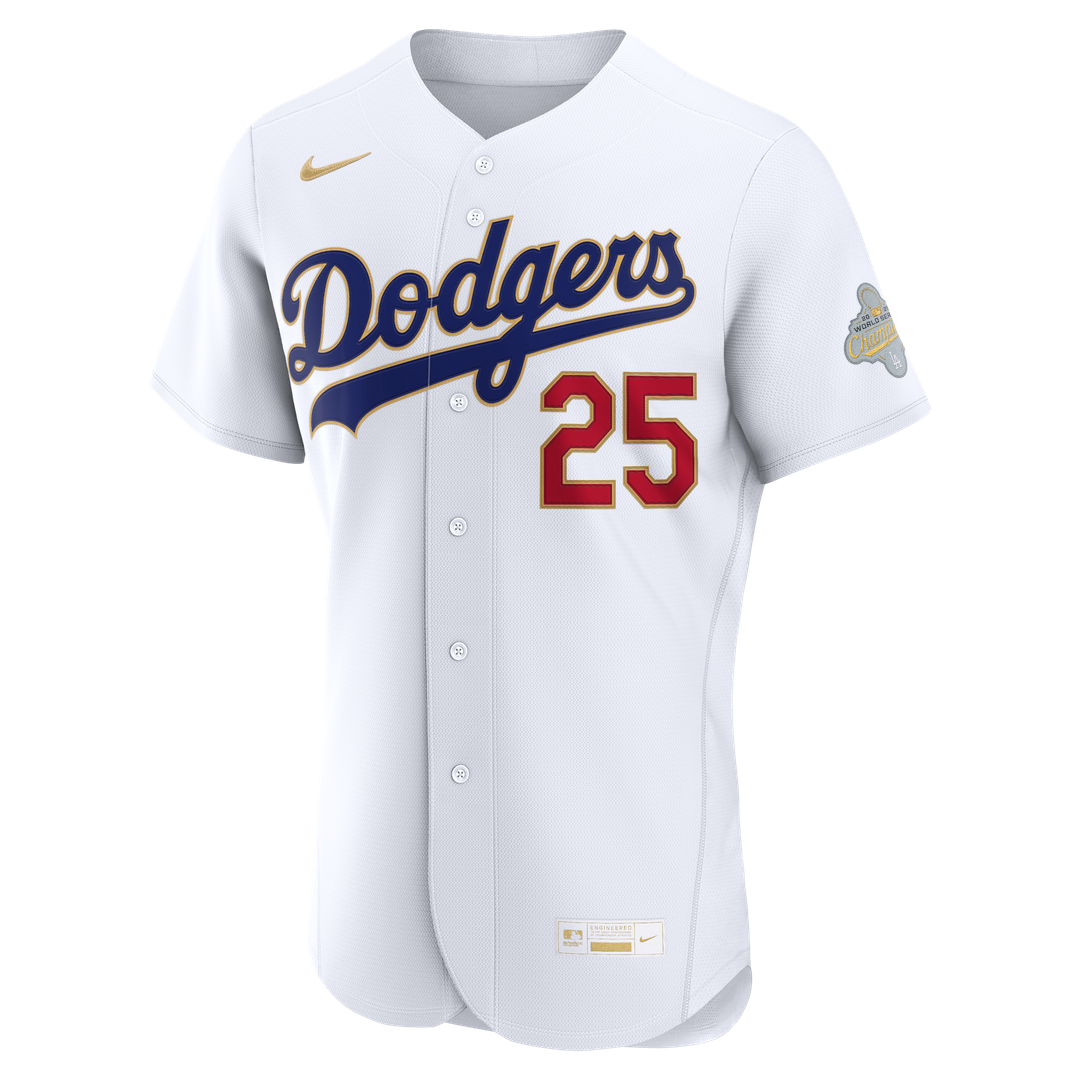 Los Angeles Dodgers Tommy Edman 2026 Gold Collection Authentic Jersey - White