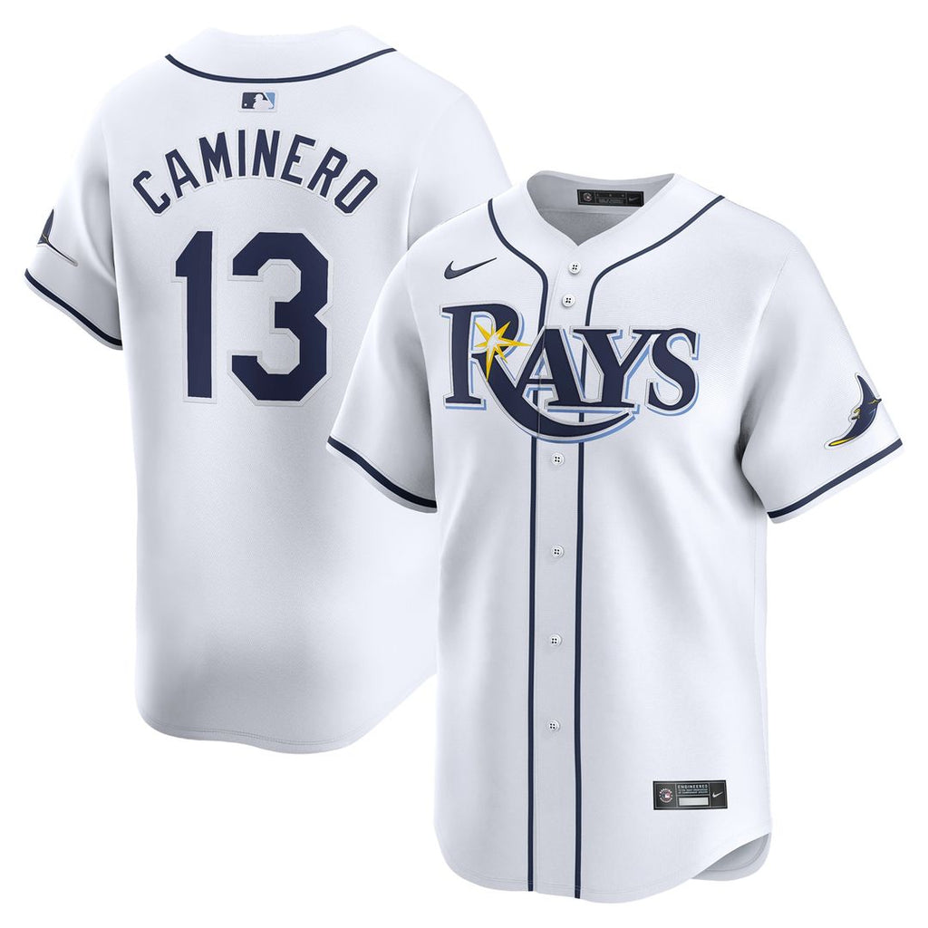 Tampa Bay Rays Junior Caminero Youth Home Limited Jersey - White