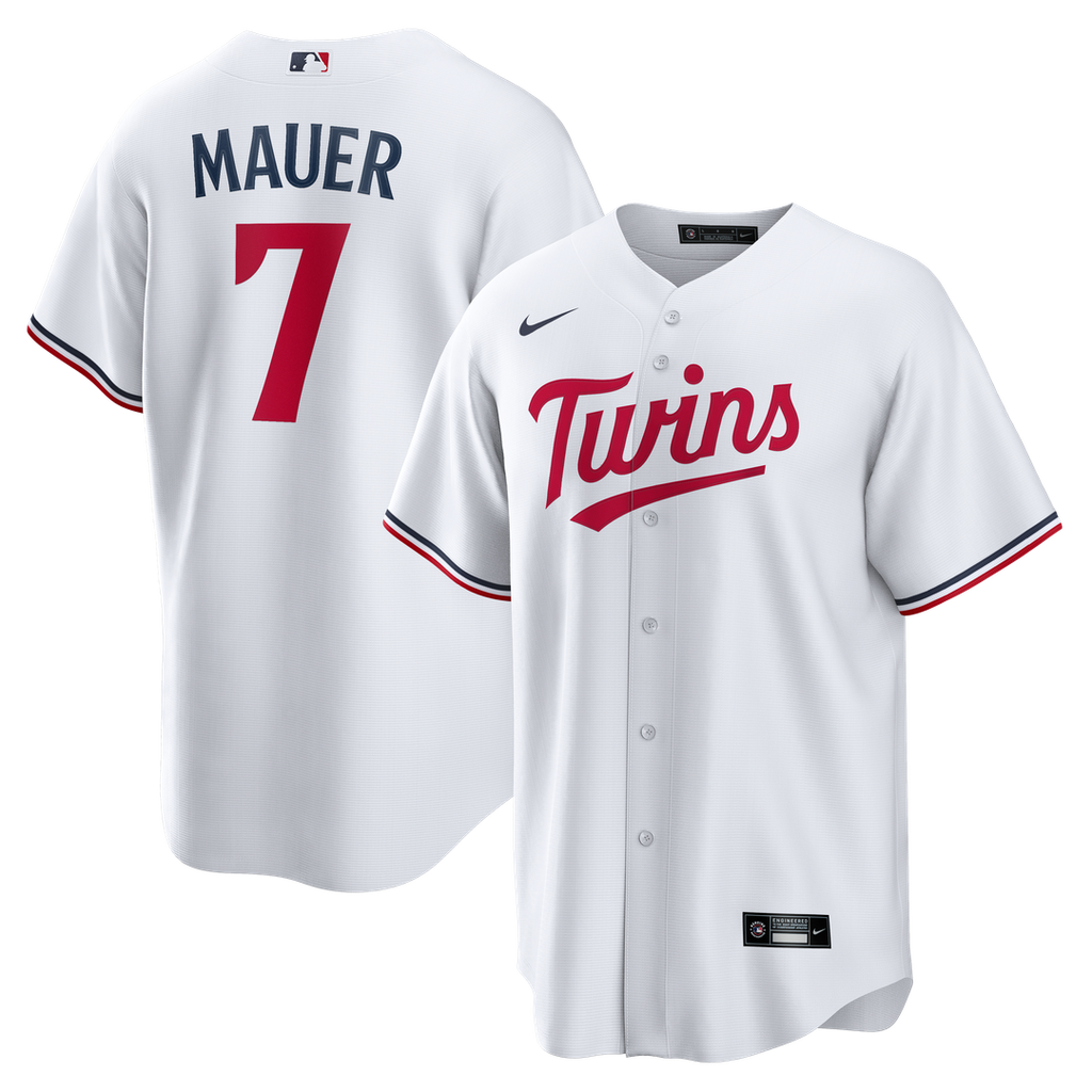 Minnesota Twins Joe Mauer Home Retired Replica Jersey - White